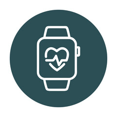 Wearable technology displays heart activity. Icon symbol illustration