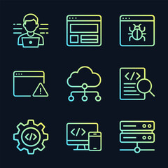 Web development iconographic array. Icon symbol illustration