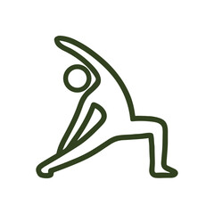Yoga pose Warrior in contemplation. Icon symbol illustration