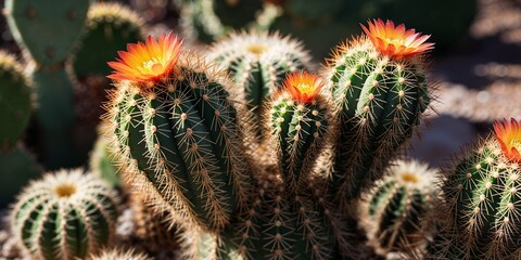 Cactus succulent blooming flower summer thorny green plant sunlight flora botanic nature outdoors floristic wasllpaper