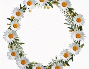  Little daisy circle border pattern flower wreath. AI generated Image by rawpixel.