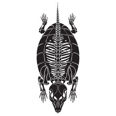 A relic of armored giants – Glyptodon skeleton silhouette crafted in bold Glyptodon skeleton vector – Glyptodon skeleton illustration


