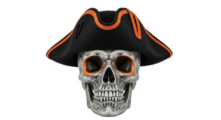 Isolated Skull with Pirate Hat