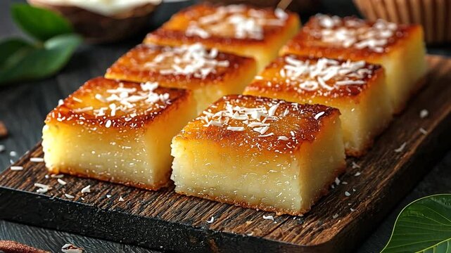 bingka ubi with golden caramel crust malaysian dessert video