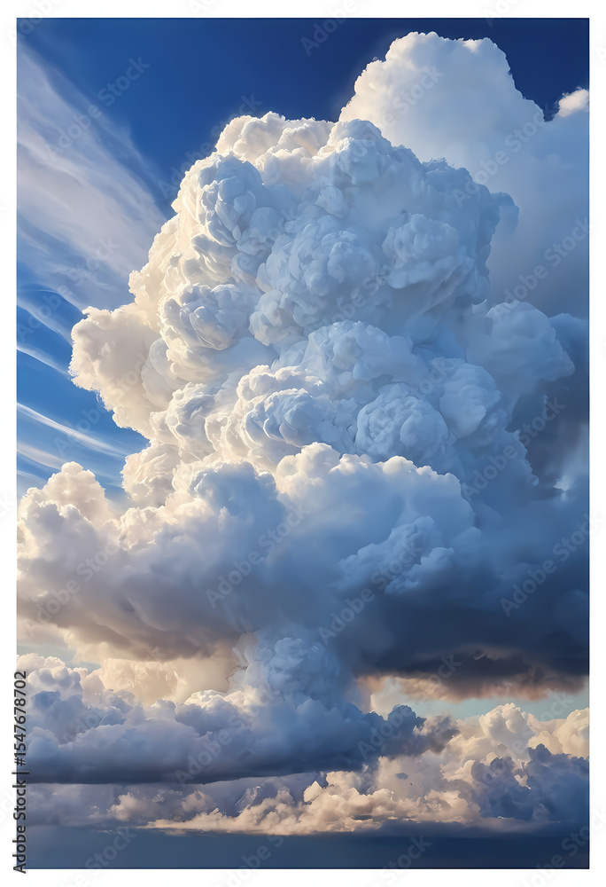 Poster Magnificent clouds swirl in an array of textures and colors, transformed by the golden light of the setting sun, captivating viewers with their majesty during twilight moments at dusk Generative AI