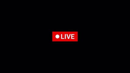 Live Button animation on transparent background for streaming, Broadcasting live button animation with alpha channel