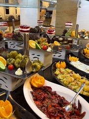 Gourmet Cold Dishes on Hotel Buffet in All-Inclusive Restaurant.