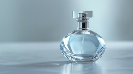 Perfume bottle on soft light background