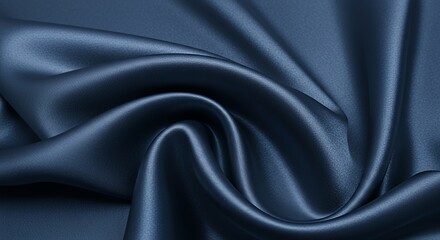 Obraz premium Luxurious Deep Teal Satin Fabric Draped in Elegant Swirls