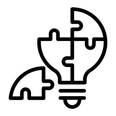  Puzzle Piece Light Bulb Icon