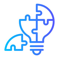 Puzzle Piece Light Bulb Icon