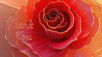 Glass Rose with Thank You Text – A beautiful red and pink bloom rendered in glass, glowing with elegance and paired with a “Thank You” message to express heartfelt gratitude. - Powered by Adobe
