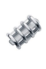 A Silver Plastic Hair Roller Clip Single Centered