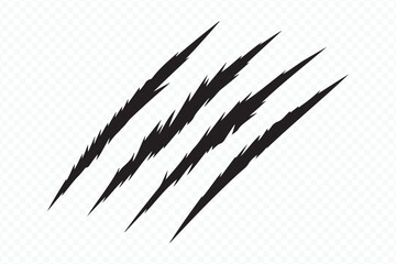 realistic animal claw marks vector illustration with jagged torn scratch effect