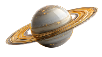 A large, golden planet with