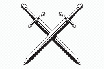 historical vector design featuring crossed swords ideal for medieval and combat themes