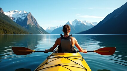 Obraz premium kayaking on the lake