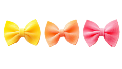Fine Line Colorful Bow Shaped Pasta Isolated On