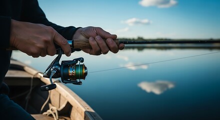 Naklejka premium The Art of Fishing Mastering the Reel and the Thrill of the Catch