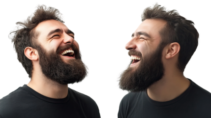 Joyful and Infectious Laughter A CloseUp Portrait of a Happy Man with a Full Beard