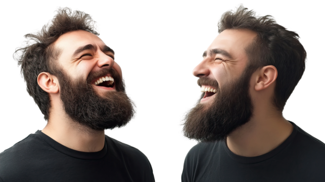 Joyful and Infectious Laughter A CloseUp Portrait of a Happy Man with a Full Beard