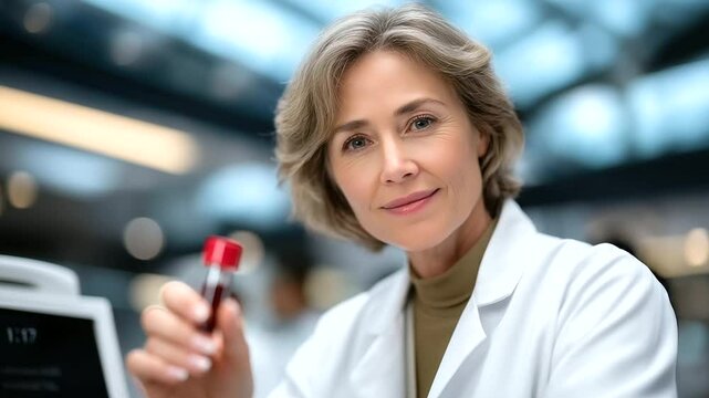 Thyroid Function Test Conducted by Doctor with Blood Sample