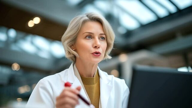 Thyroid Function Test in Action with Lab Equipment and Doctor