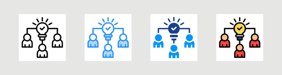 Team Solutions Icon Collection Set Multiple Style