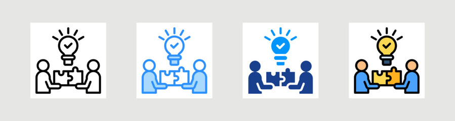 Collaborative Idea Icon Collection Set Multiple Style