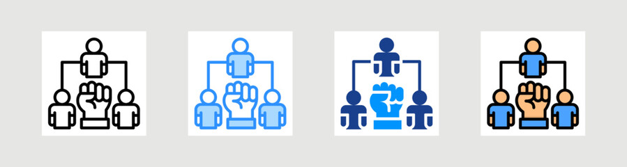 Fototapeta premium Team Cohesion Icon Collection Set Multiple Style