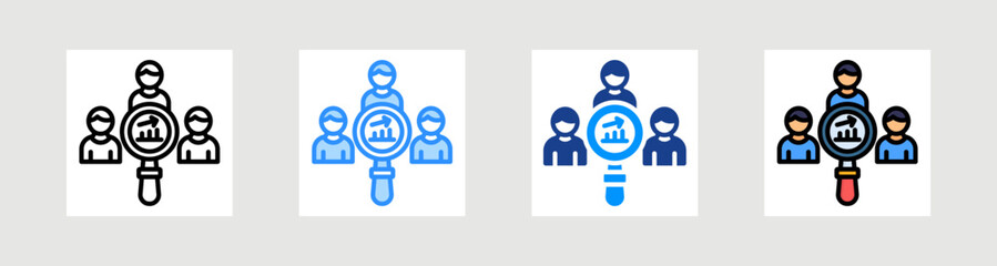 Team Analysis Icon Collection Set Multiple Style