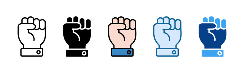 Hand Fist Icon Set Multiple Style Collection
