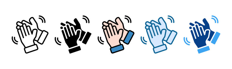 Hand Clap Icon Set Multiple Style Collection
