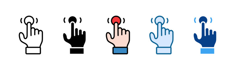 Hand Tap Icon Set Multiple Style Collection

