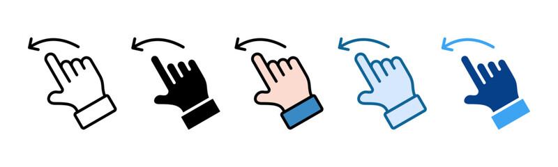 Hand Swipe Left Icon Set Multiple Style Collection
