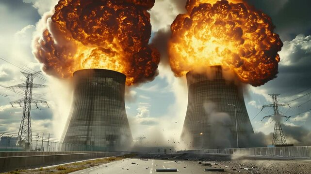 explosion accident at a nuclear power plant. man-made disaster