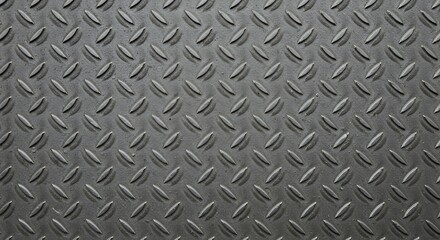 Dark Gray Diamond Plate Metal Texture: Industrial Background