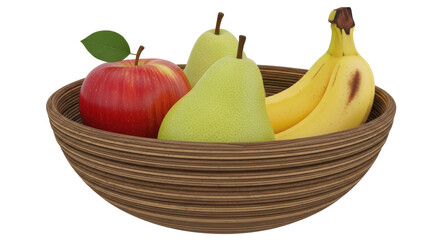 Isolated Bowl of Fresh Fruits