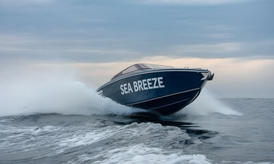 Boat Speeding on Water