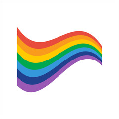 Rainbow and flag symbols in various wave and arch shapes. Colorful vector elements for design, identity, celebration, diversity, equality, decoration.