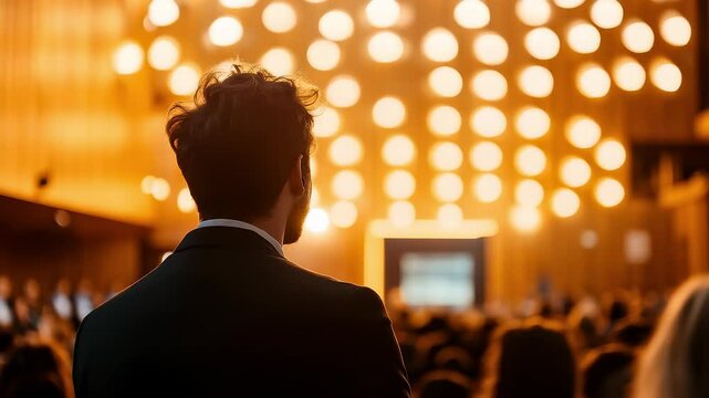 Audience View at Conference Business Event Presentation Scene
