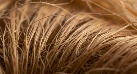 Fototapeta premium Macro Close-up of Light Brown Natural Fibers, Intricate Texture
