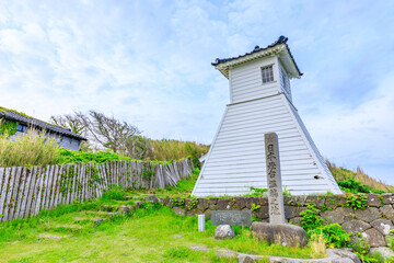 初夏の旧福浦灯台　石川県羽咋郡　Former Fukuura Lighthouse in early summer. Ishikawa...