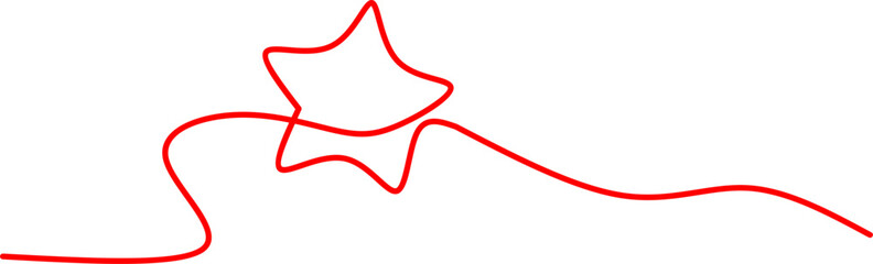 Minimalist one-line drawing of a star, symbolizing excellence, creativity, or success. Ideal for branding, icons, or inspirational and decorative graphic design projects.