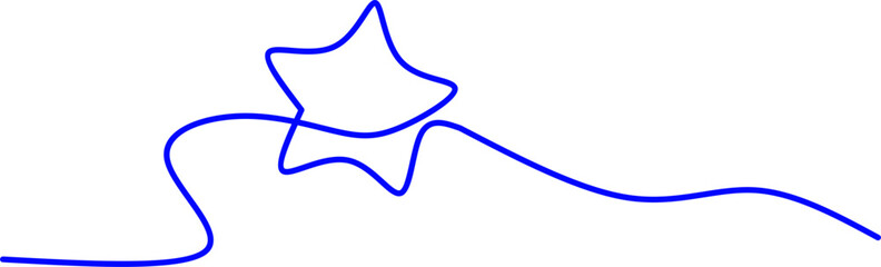 Minimalist one-line drawing of a star, symbolizing excellence, creativity, or success. Ideal for branding, icons, or inspirational and decorative graphic design projects.