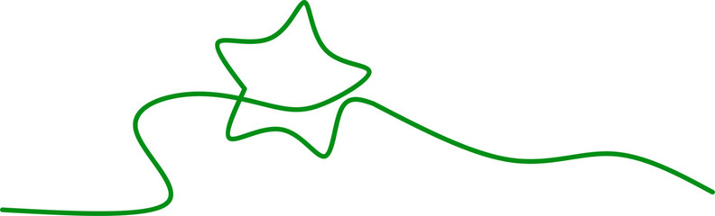 Minimalist one-line drawing of a star, symbolizing excellence, creativity, or success. Ideal for branding, icons, or inspirational and decorative graphic design projects.