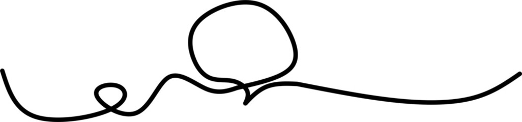 Single-line minimalist drawing of a speech bubble icon. Perfect for communication, chat, messaging, digital media, or social interaction-themed designs and branding.