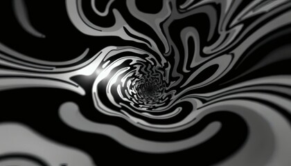 Fototapeta premium Abstract Black and White Swirling Tunnel Effect with Optical Illusion Design