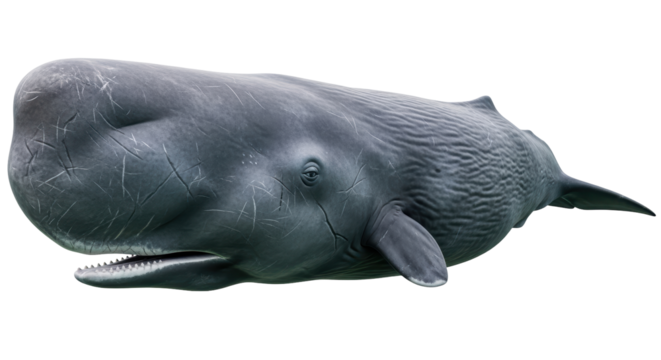 Isolated Sperm Whale Ocean Giant