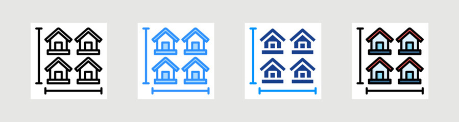 Housing Area Icon Collection Set Multiple Style